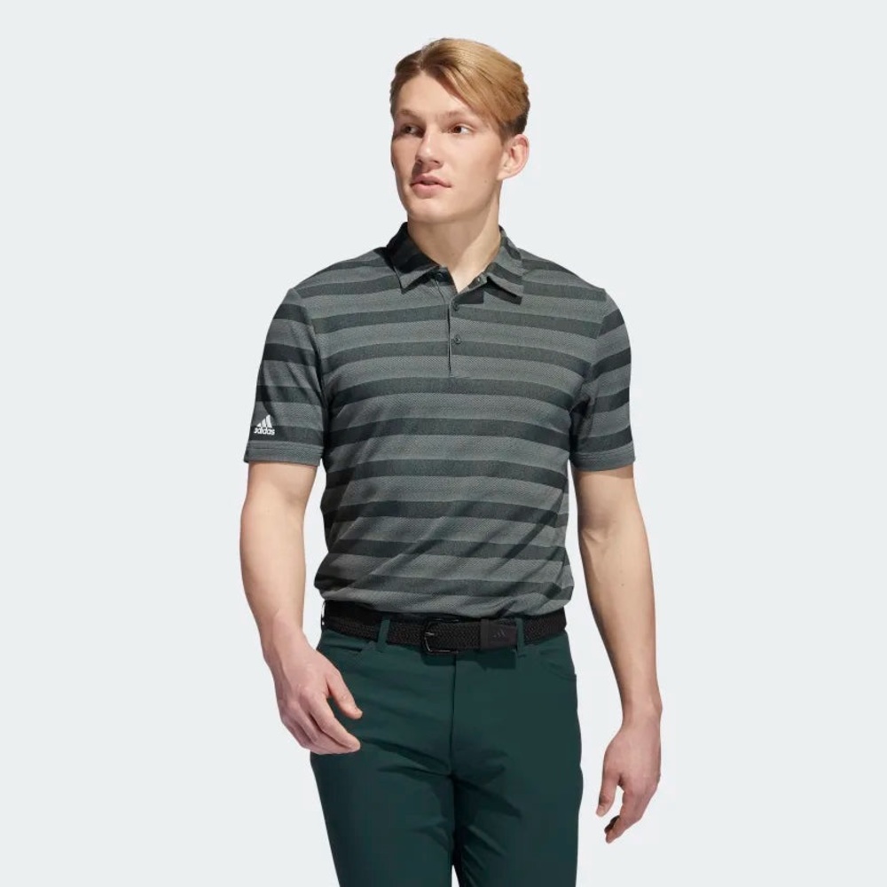 Adidas- Men’s Two-Color Striped Polo - Black/gray- Size XXL